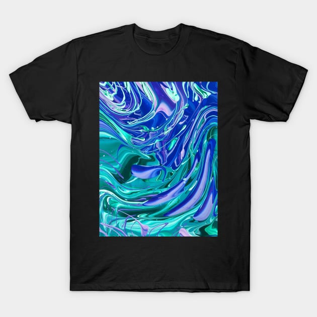 Malachite and Amethyst - Abstract Acrylic Pour T-Shirt by dnacademic